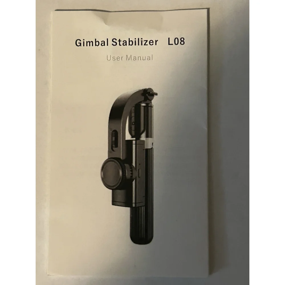 Gimbal Stabilizer AI Selfie Stick Tripod L08 Alumnium Rod Wireless Remote Black